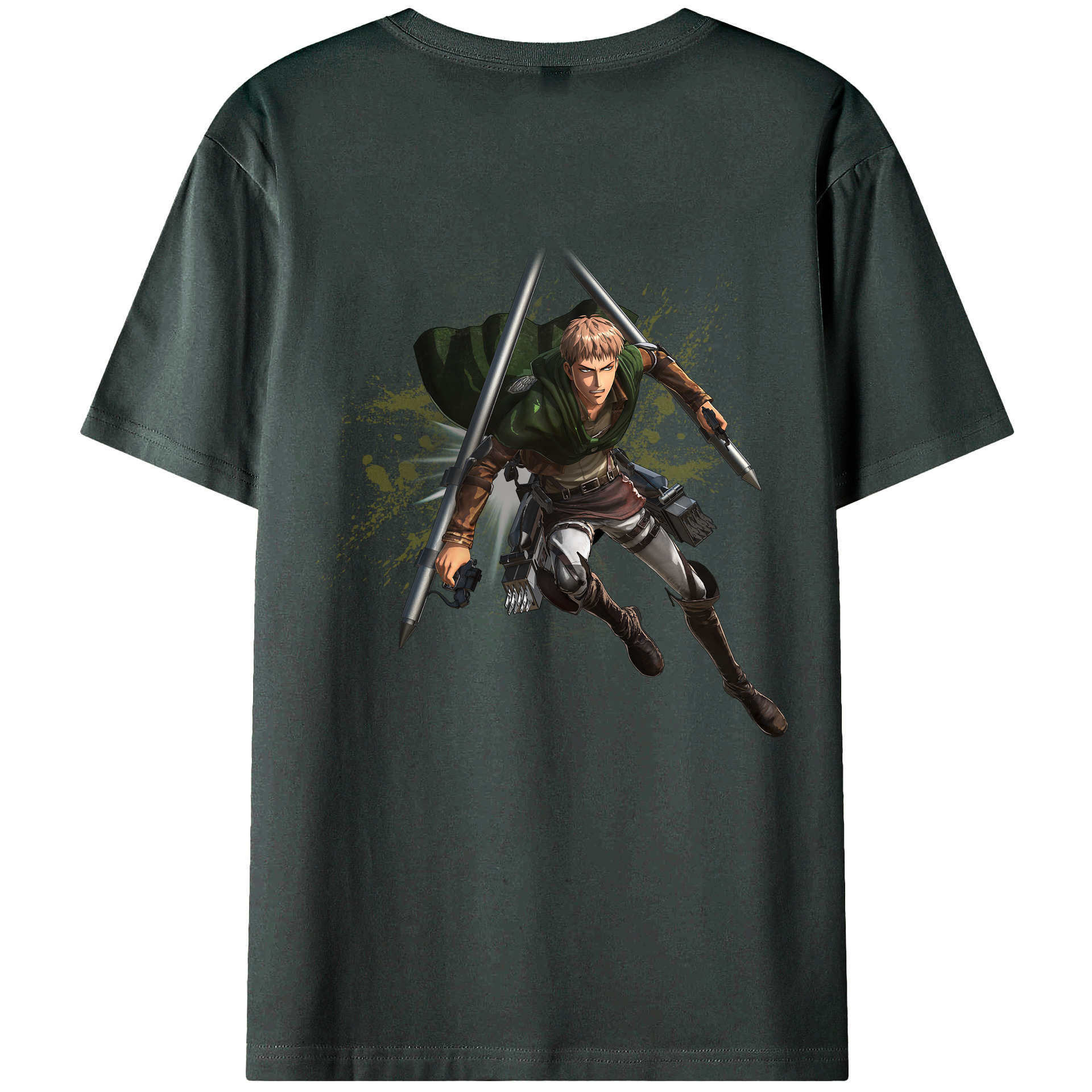 （画像用） 進撃の巨人 ジャン・キルシュタイン Attack on Titan Jean Kirstein 綿100％ メンズ半袖Tシャツ（バックプリント） 通気性